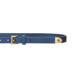 Lauren Ralph Lauren Pebbled Leather Skinny Belt